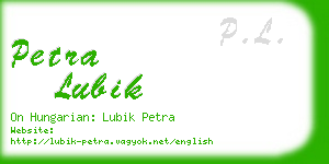 petra lubik business card